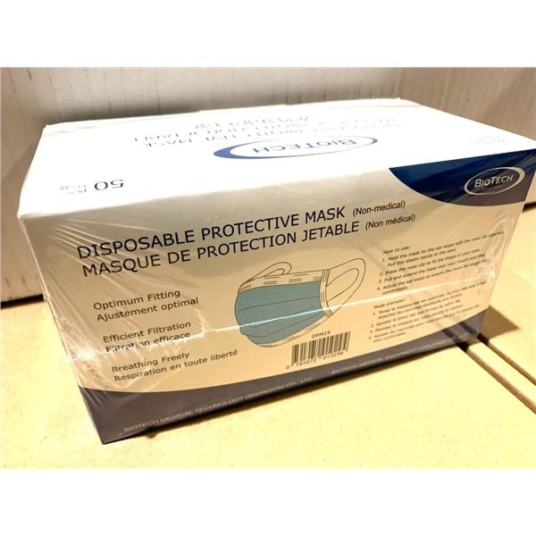 LOONIE LIQUIDATION - Biotech 3 layer Disposable Masks box of 50