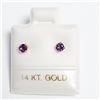 Image 1 : $100  Solid Gold With Amethyst Stud Earrings