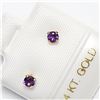Image 2 : $100  Solid Gold With Amethyst Stud Earrings