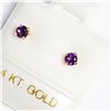 Image 3 : $100  Solid Gold With Amethyst Stud Earrings