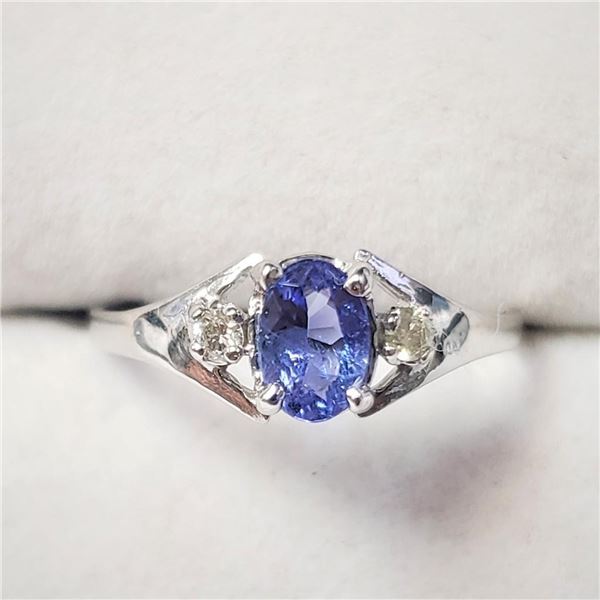 $600 10K  Tanzanite(0.5ct) Diamond(0.03ct) Ring