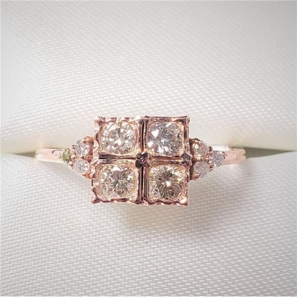 $1500 14K  Diamond (0.39Ct,Si2-I1,G-H) Diamond(0.06ct) Ring