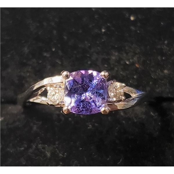 $800 10K  Tanzanite(0.7ct) Diamond(0.04ct) Ring