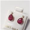 Image 3 : $200 10K  Ruby(1.8ct) Moissanite(0.05ct) Earrings