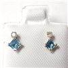Image 1 : $250 10K  Blue Topaz(0.44ct) Diamond(0.06ct) Earrings