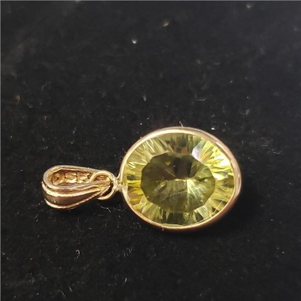 $400 14K  Lemon Quartz(3.8ct) Pendant