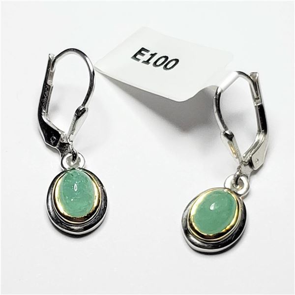 $150 Silver Emerald(2.1ct) Earrings