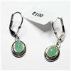 Image 1 : $150 Silver Emerald(2.1ct) Earrings