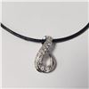 Image 2 : $80 Silver Cz With Leather Chord Necklace