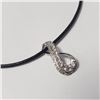 Image 3 : $80 Silver Cz With Leather Chord Necklace