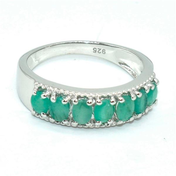 Silver Emerald(1.35ct) Ring