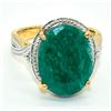 Image 1 : Gold plated Sil Emerald(12.5ct) Ring