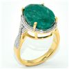 Image 3 : Gold plated Sil Emerald(12.5ct) Ring