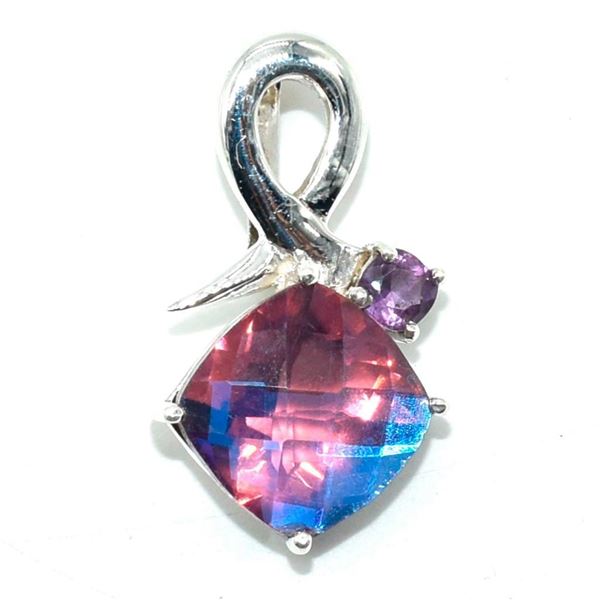 Silver Blue Mystic Quartz(6.3ct) Ring