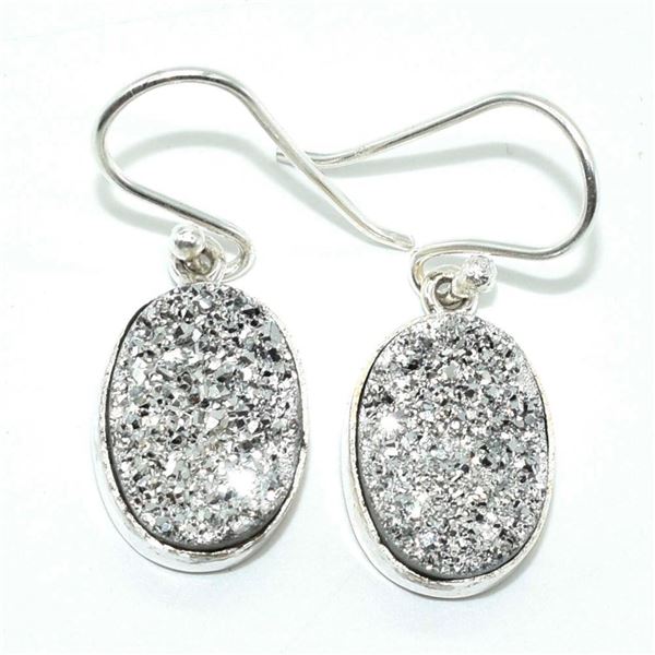Silver Silver Druzy(12.5ct) Earrings
