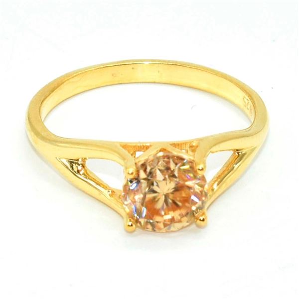 Gold plated Sil Moissanite(1.45ct) Ring