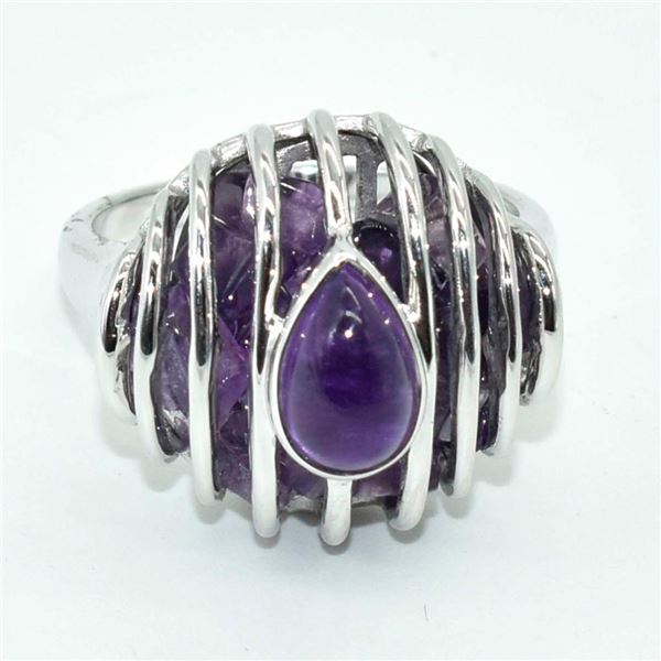 Silver Amethyst(8.45ct) Earrings