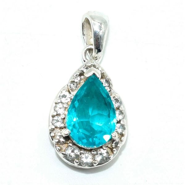 Silver Swiss Blue Quartz(3.6ct) Pendant