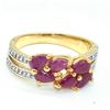 Image 1 : Gold plated Sil Ruby White Topaz(1.9ct) Ring