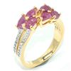 Image 3 : Gold plated Sil Ruby White Topaz(1.9ct) Ring