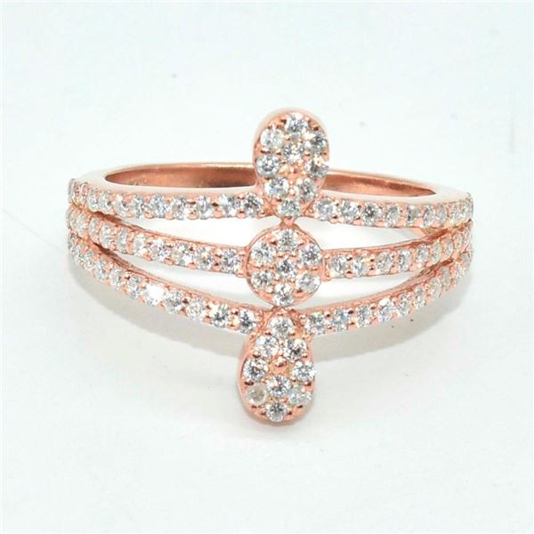 RoseGold Plated Sil Moissanite(1.35ct) Ring