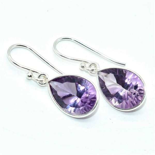 Silver Amethyst(6.3ct) Earrings