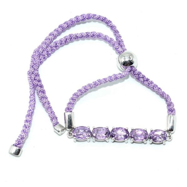 Silver Amethyst(4.5ct) Bracelet