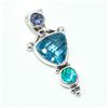 Image 2 : Silver Swiss Blue Quartz(3.6ct) Pendant