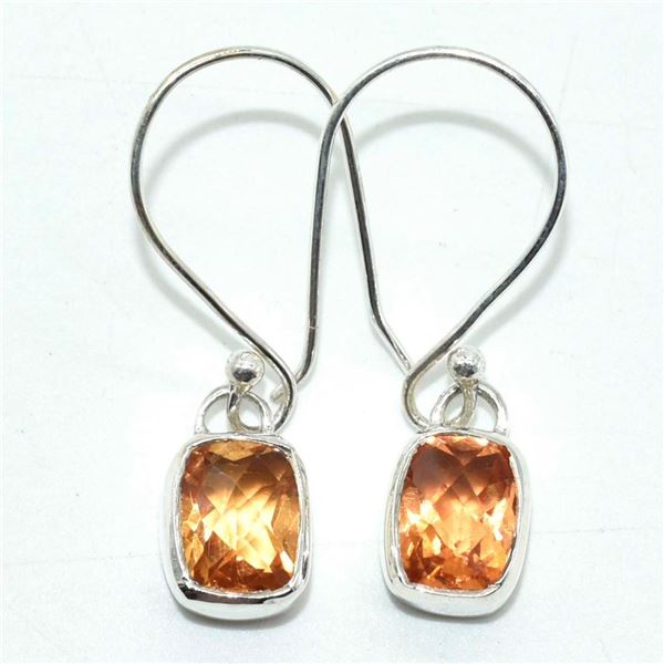 Silver Yellow Quartz(2.25ct) Earrings