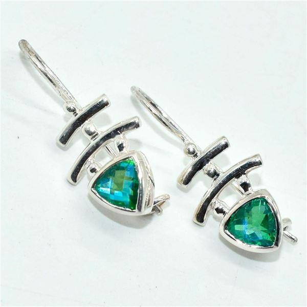 Silver Green Mystic(1.85ct) Earrings