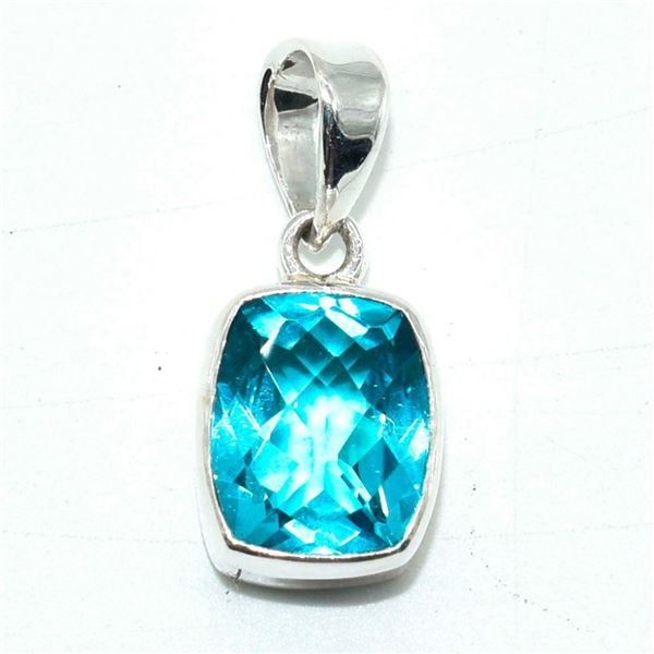 Silver Swiss Blue Quartz(2.75ct) Pendant