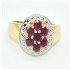 Image 1 : Gold plated Sil Ruby White Topaz(1.8ct) Ring