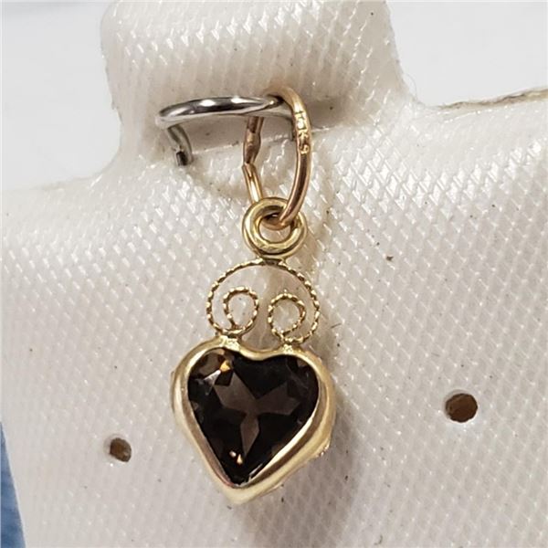 14K  Smokey Topaz Pendant