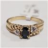Image 1 : $1400 10K  Sapphire Diamond(0.02ct) Ring
