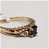 Image 2 : $1400 10K  Sapphire Diamond(0.02ct) Ring