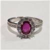 Image 2 : $200 Silver Rhodium Plated Ruby(1ct) Ring