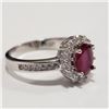 Image 3 : $200 Silver Rhodium Plated Ruby(1ct) Ring