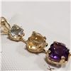 Image 2 : $250 10K  Amethyst Citrine Blue Topaz Pendant