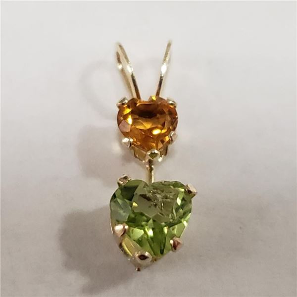 $200 10K  Peridot Citrine Pendant