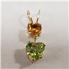 Image 1 : $200 10K  Peridot Citrine Pendant
