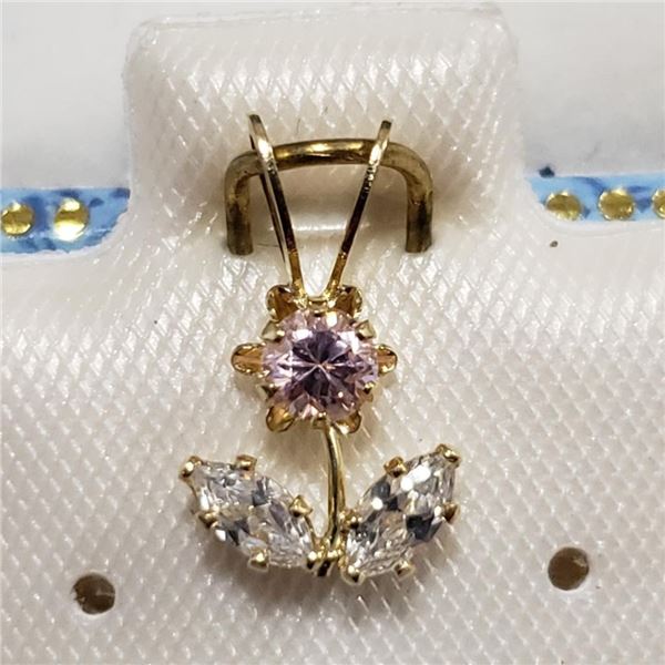 14K  CZ Pendant