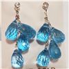 Image 1 : $1600 14K  Blue Topaz(35ct) White Sapphire(0.15ct) Earrings