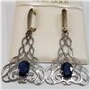 Image 2 : $2000 14K  Sapphire(1.7ct) Earrings