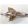 Image 1 : 10K White Gold Diamonds(1.6Ct,I1-I3,Fancy Brown And Yellow) 3 Pear Shaped Diamonds, With A Split Sha
