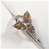 Image 3 : 10K White Gold Diamonds(1.6Ct,I1-I3,Fancy Brown And Yellow) 3 Pear Shaped Diamonds, With A Split Sha
