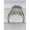 Image 2 : Ladies 14K White Gold Anniversary Ring 1.08 ct Diamond Square and Baquette Cut Solitaires. with Appr