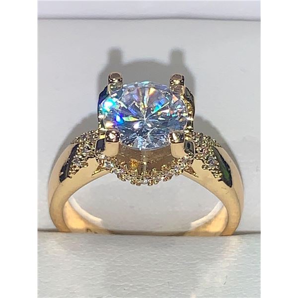 Ladies 14K GP 1.0 Carat Solitaire Princess Cut Engagement ring size 7