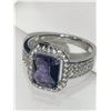 Image 4 : Amythest 1.20 Carat Emerald Cut Solitaire .925 Silver Ladies Ring size 7