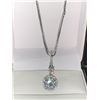 Image 1 : Solitaire Stone Pendant and Chain Set NEW .925 Silver