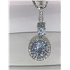 Image 2 : Solitaire Stone Pendant and Chain Set NEW .925 Silver